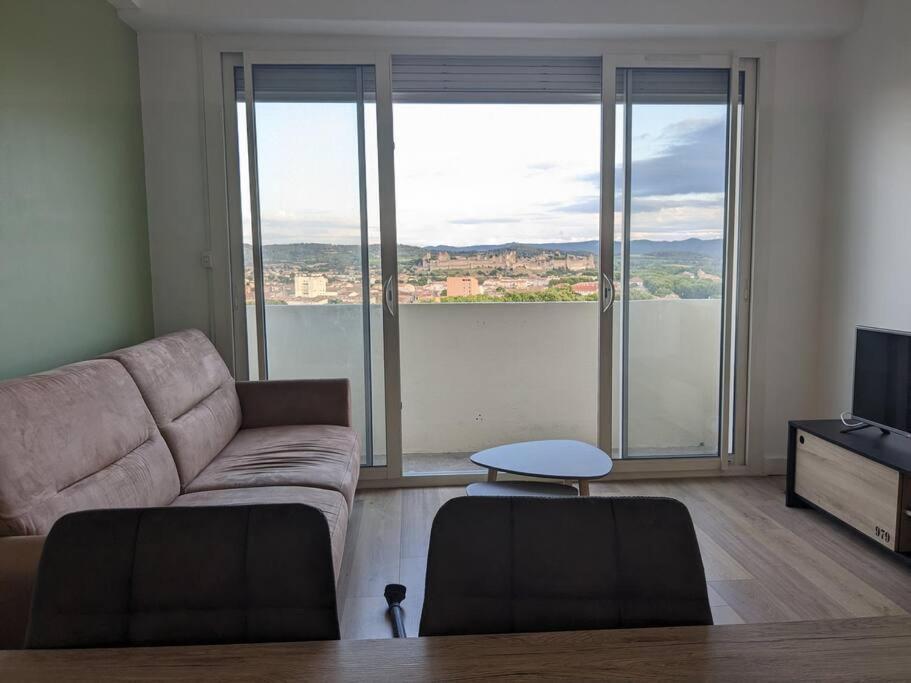 Appartment - Vue Imprenable Sur La Cite Medievale - Parking Gratuit - Climatise 卡尔卡松 外观 照片